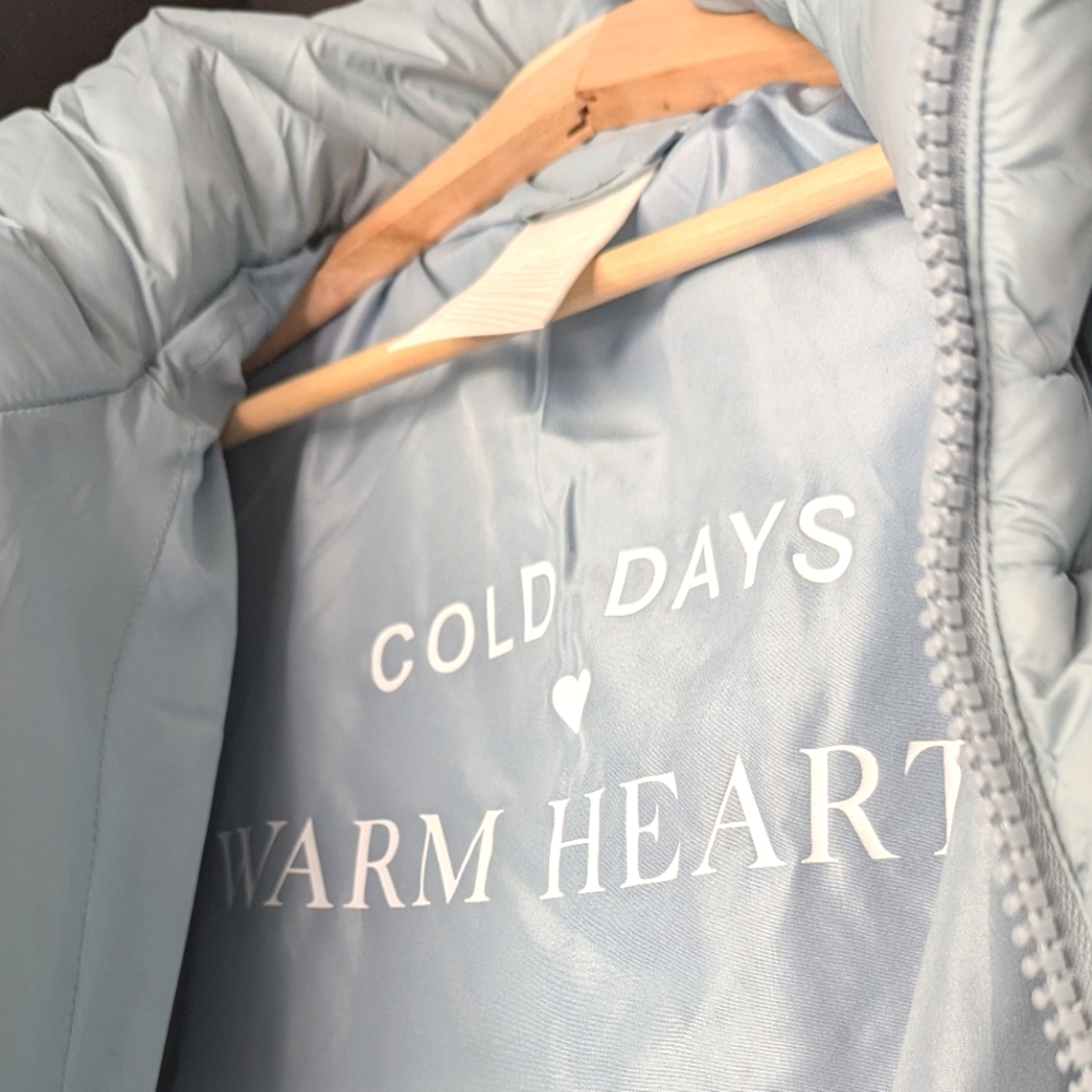 Light Blue Puffer Jacket - Women's Cozy Winter Coat - Picture 7 of 11